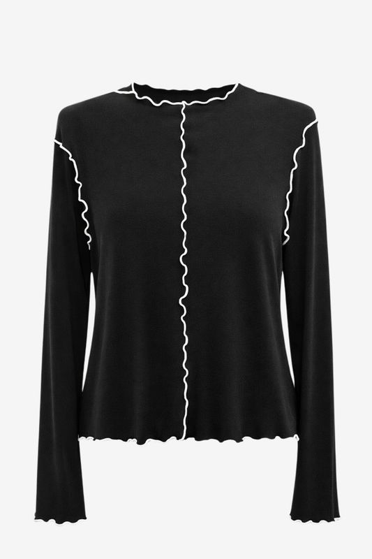 Jane Lushka Janette top 26 Black with white