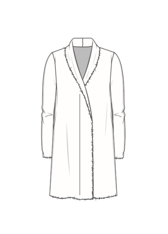 8003 By basics jakke i lang modell i 100 % merinoull